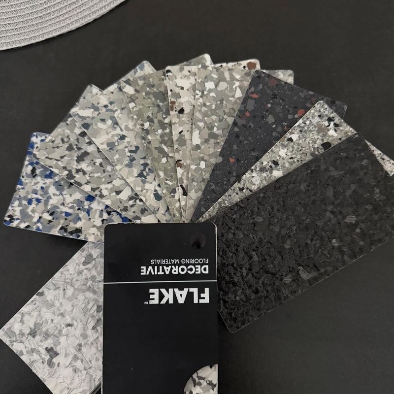 Éventail d'échantillons de flakes décoratifs